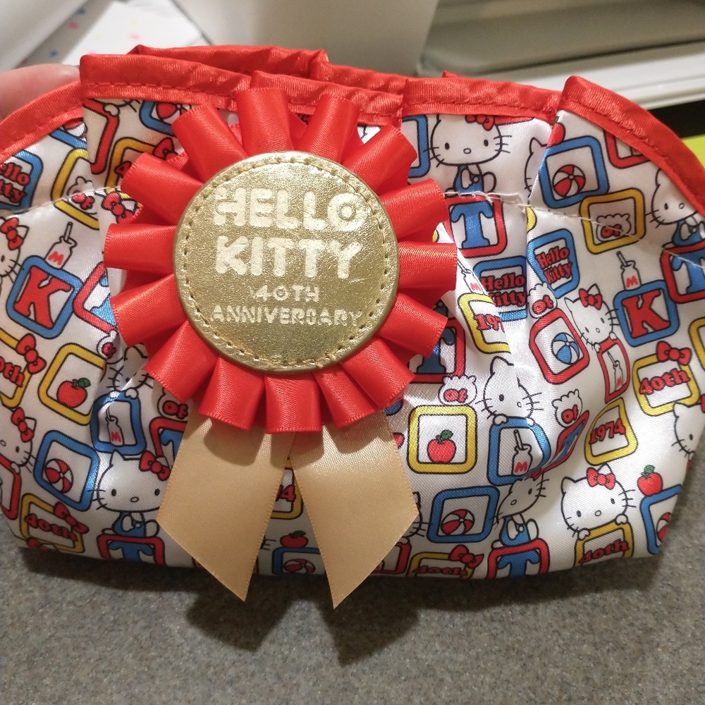Hello kitty 40th anniversary makeup bag